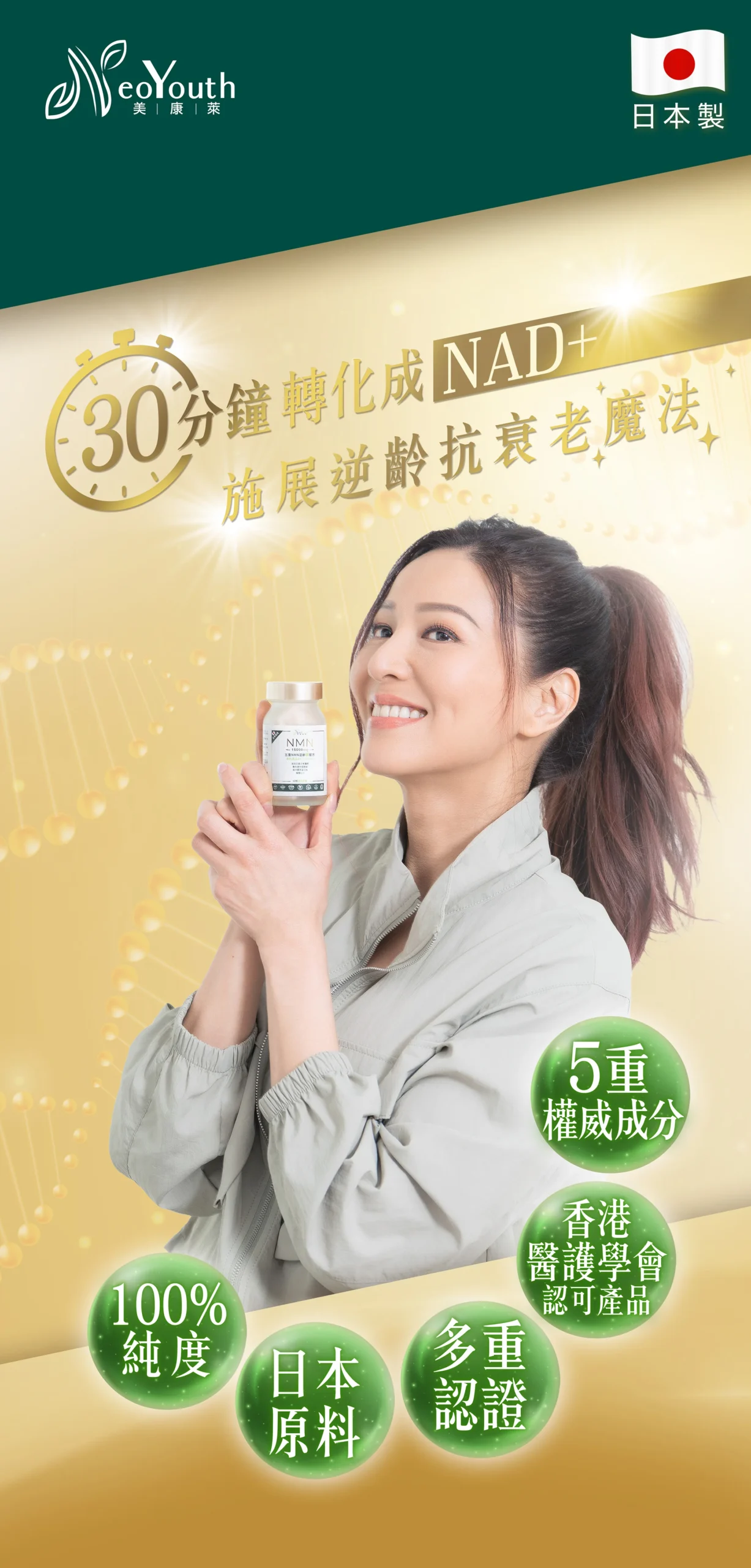 日本NeoYouth美康萊 NMN15,000mg +12,000Ex五重逆齡配方(最佳食用期2026年3月2日) - Image 6