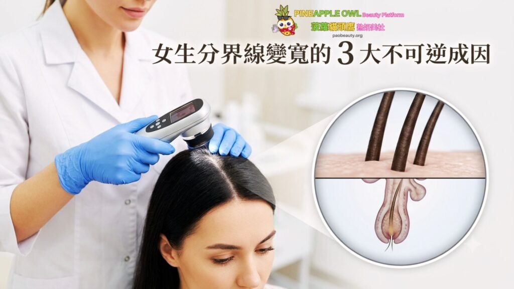 女生分界線愈來愈闊？照鏡驚見頭皮？專家拆解「女性局部稀疏」的3大核心成因與居家毛囊自救指南